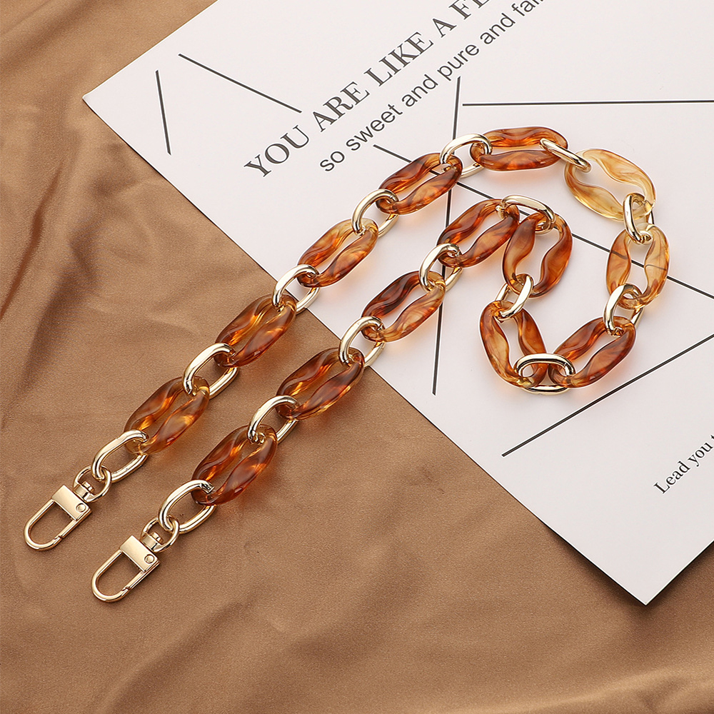 Chunky Acrylic Purse Chain Str - Tortoiseshell Bag Acrylic avaliação e preço