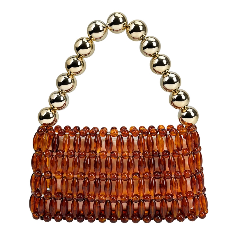 Elegant Handcrafted Beaded Cry - Tortoiseshell Bag Acrylic avaliação e preço