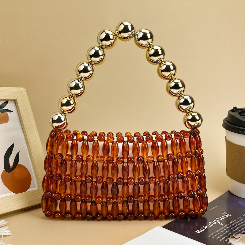 Elegant Handcrafted Beaded Cry - Tortoiseshell Bag Acrylic avaliação e preço