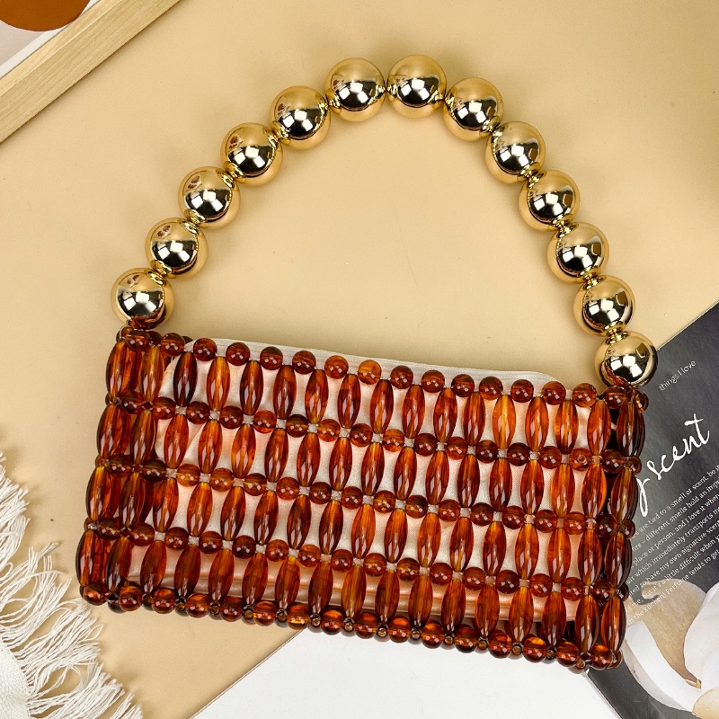 Elegant Handcrafted Beaded Cry - Tortoiseshell Bag Acrylic avaliação e preço