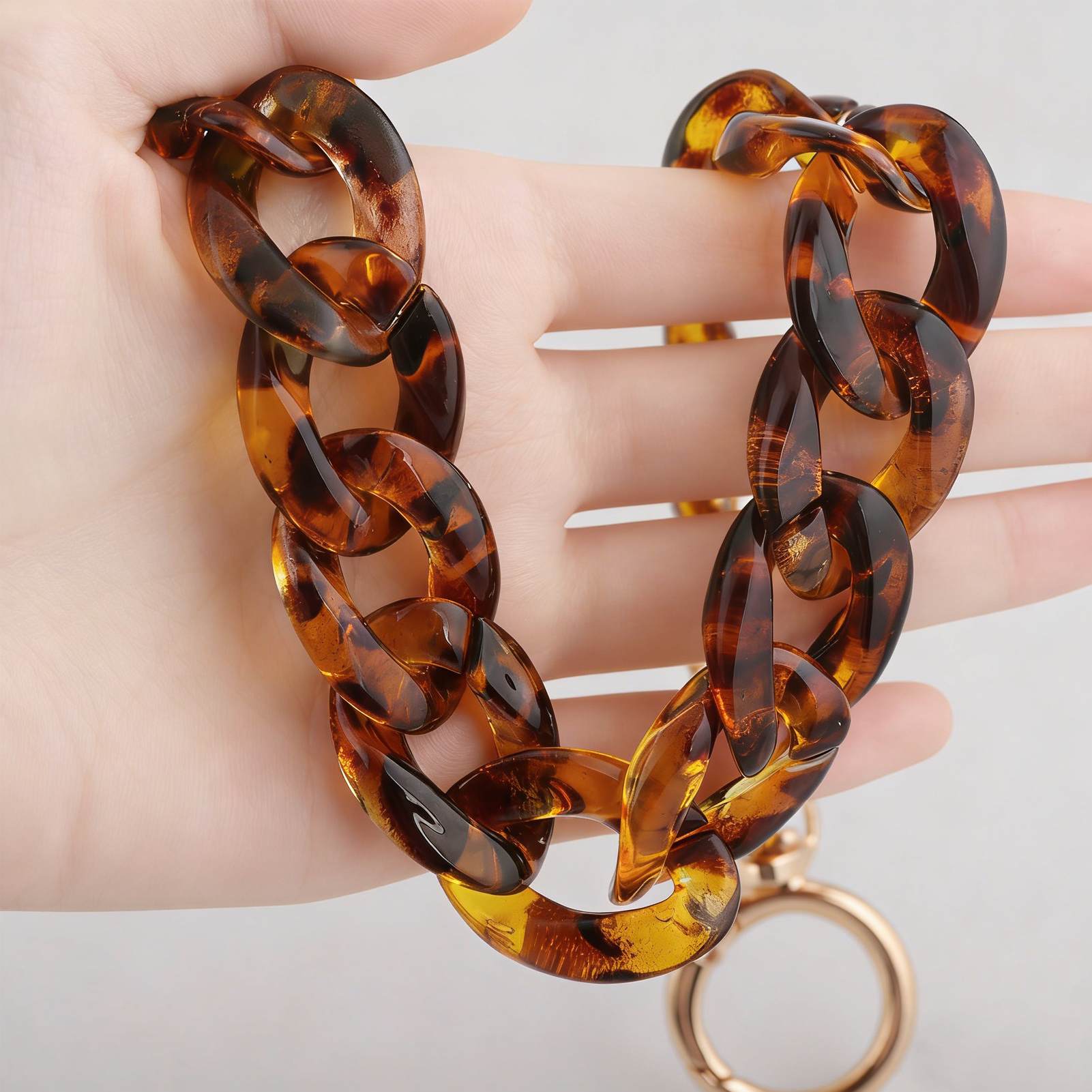 Premium Acrylic Bag Chain Ambe - Tortoiseshell Bag Acrylic avaliação e preço