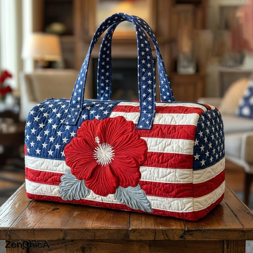 American Flag Quilted Duffle B - Women Bags Usa avaliação e preço