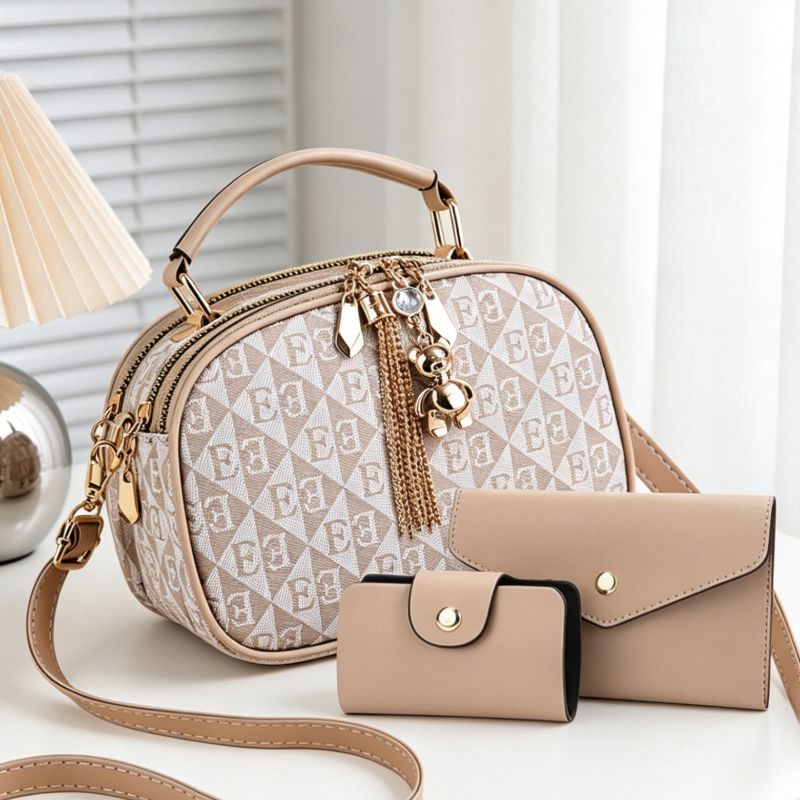 3-piece letter print mini roun - Women Bags Mini avaliação e preço