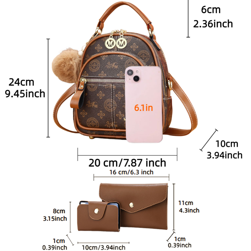 3-piece women's bag set, light - Women Bags Mini avaliação e preço