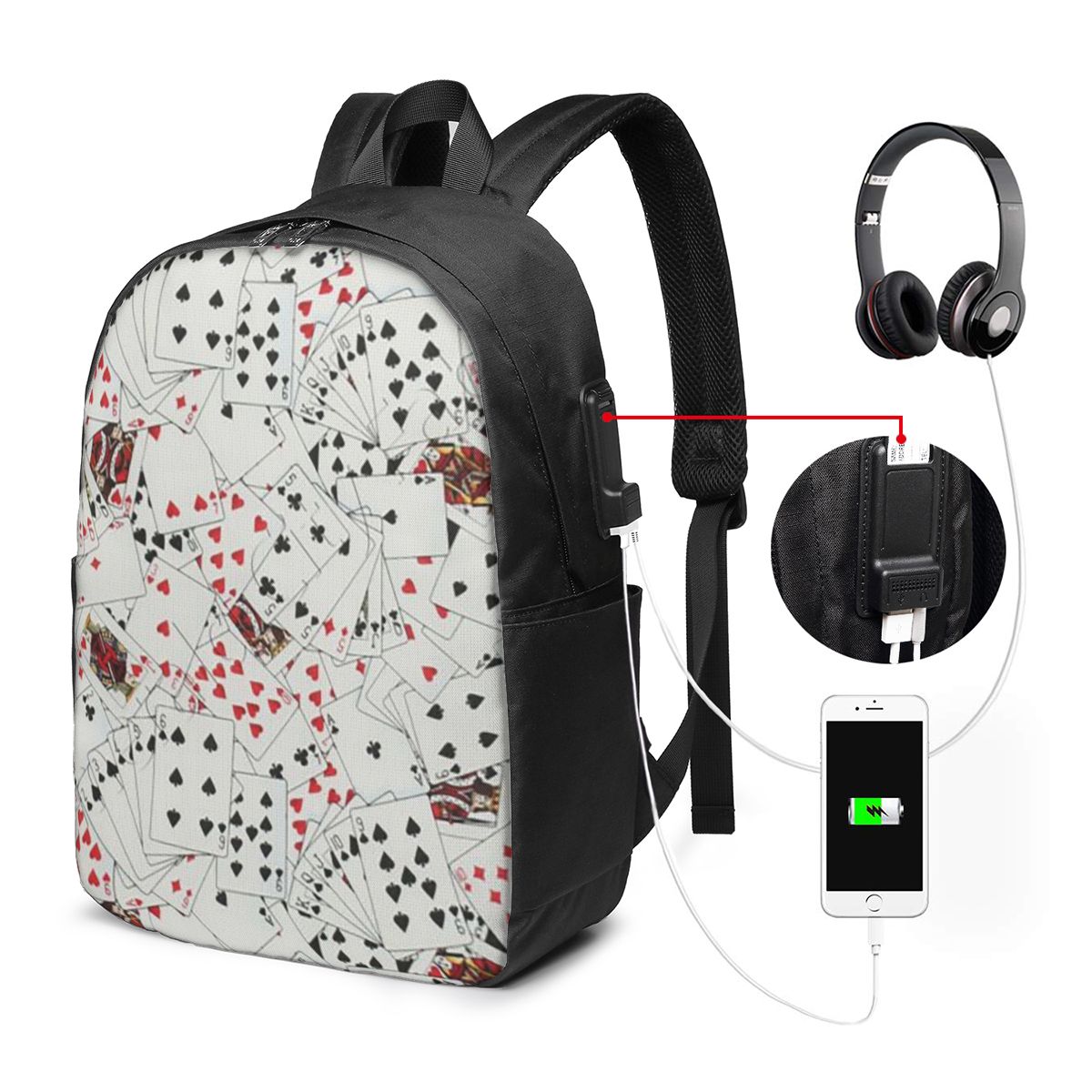 Playing Cards Poker Print Back - Women'S Bag avaliação e preço