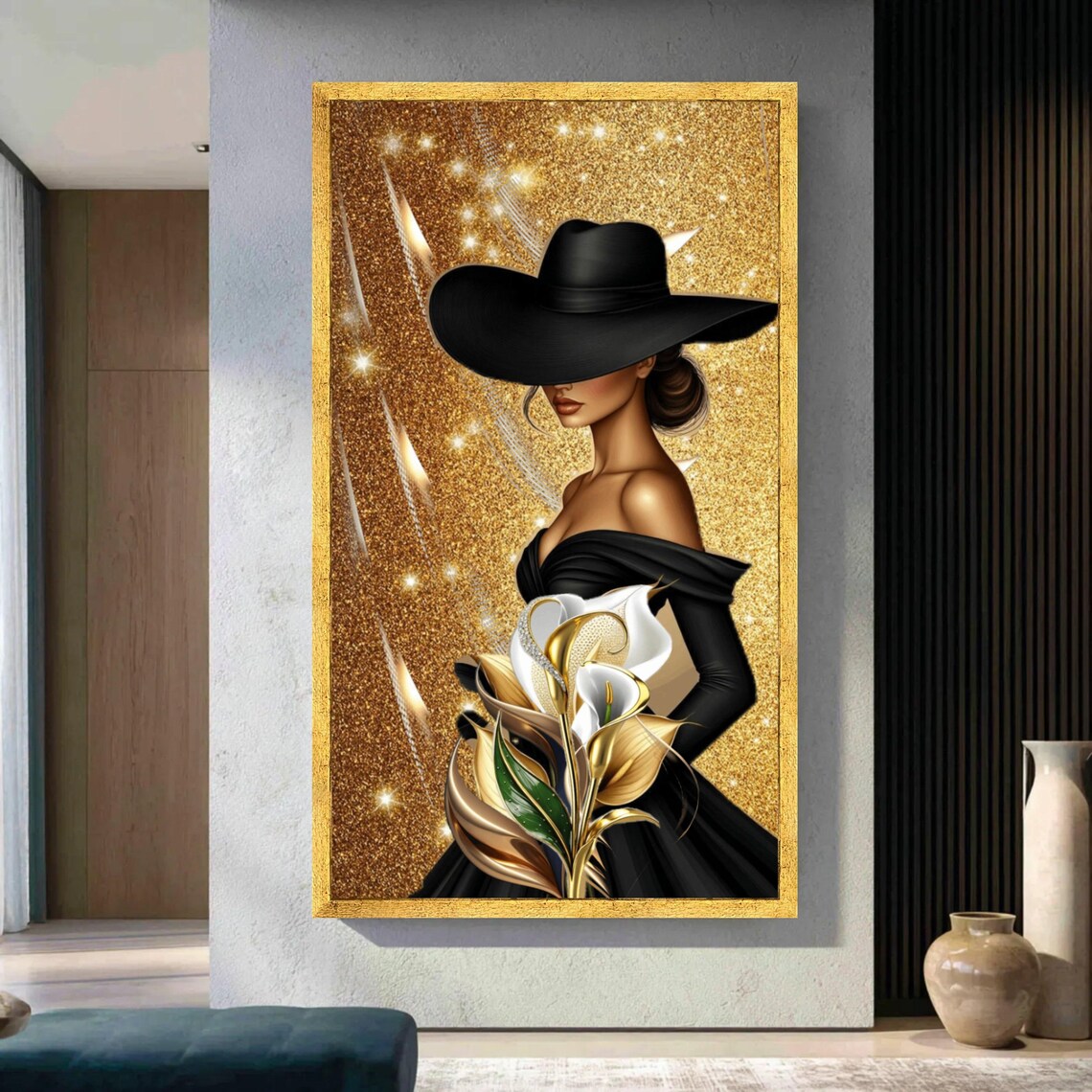 Glamorous Woman,Black Hat, Gol - Women Bags Europe avaliação e preço