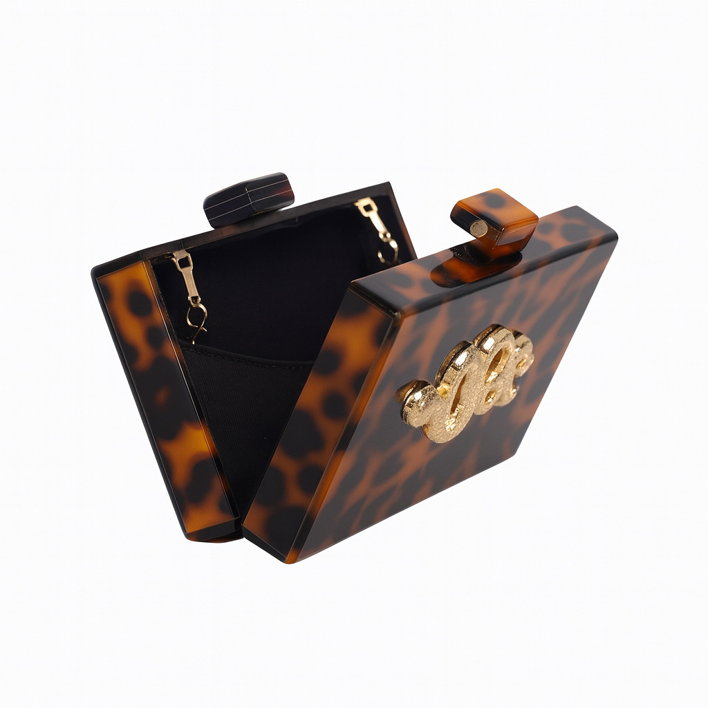 Women's Banquet Bag Retro Leop - Tortoiseshell Bag Acrylic avaliação e preço