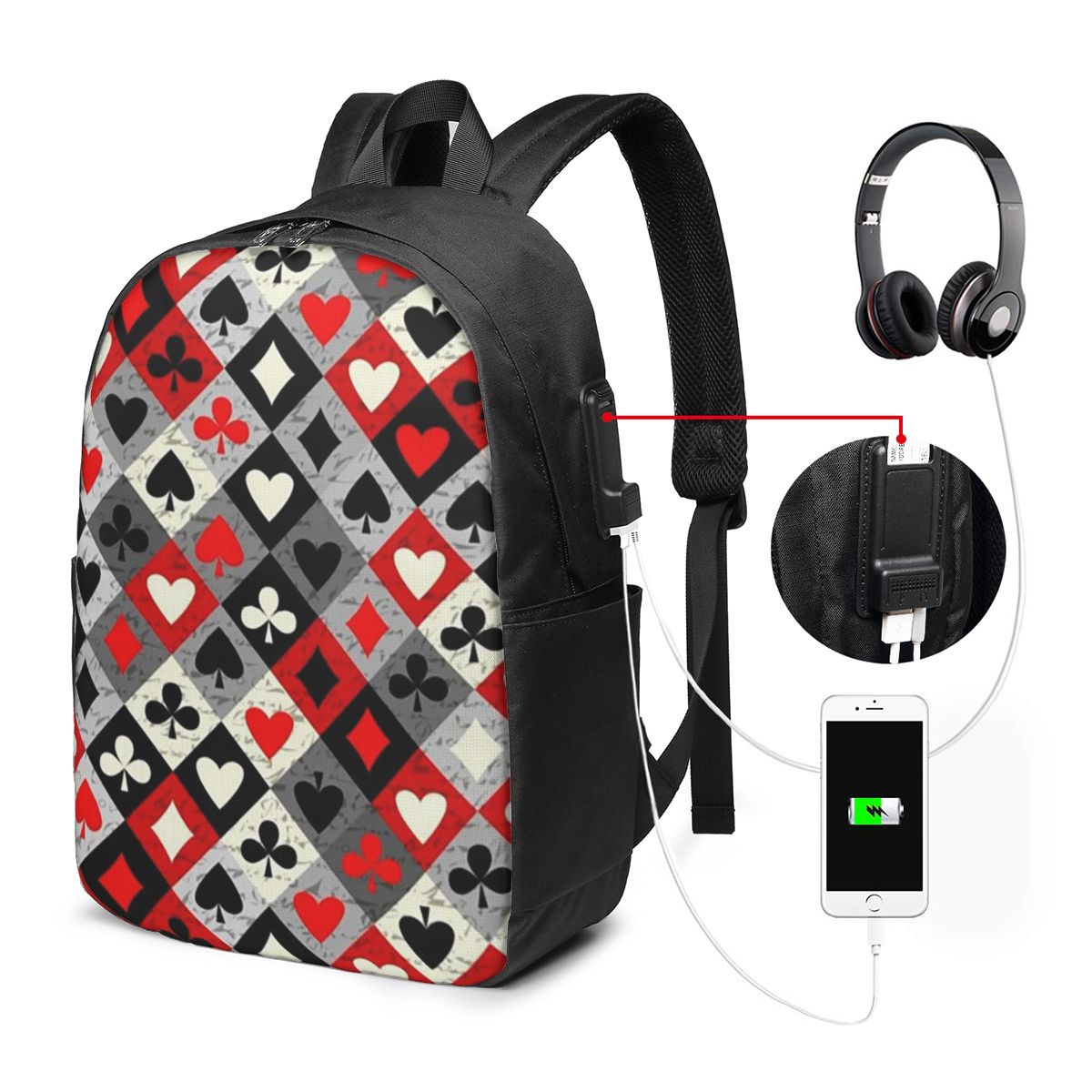 Playing Cards Poker Print Back - Women'S Bag avaliação e preço