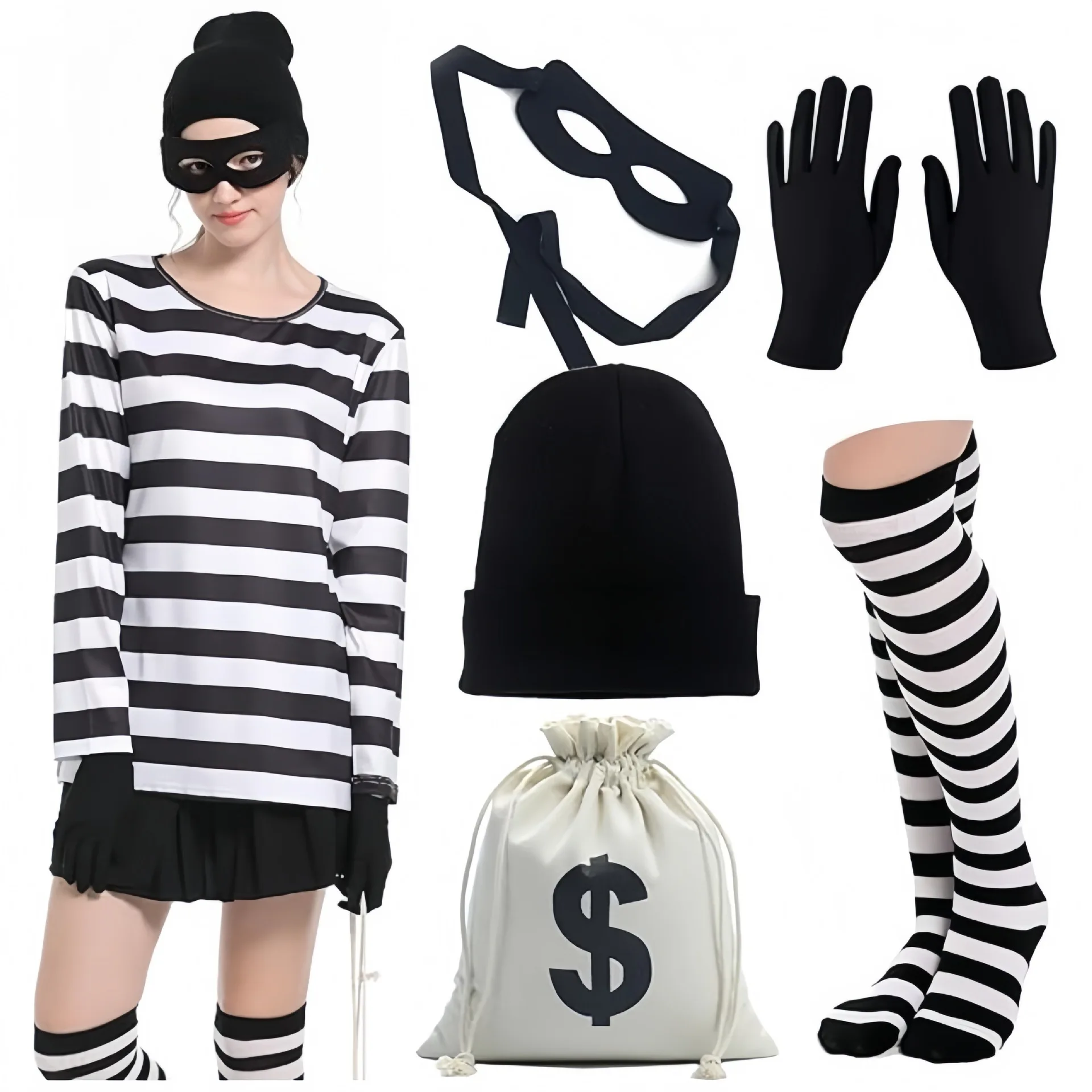 Convict Thief Cosplay Costume  - Women Bags Europe avaliação e preço