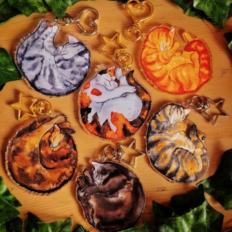 Cat Acrylic Keychain Grey Tabb - Tortoiseshell Bag Acrylic avaliação e preço