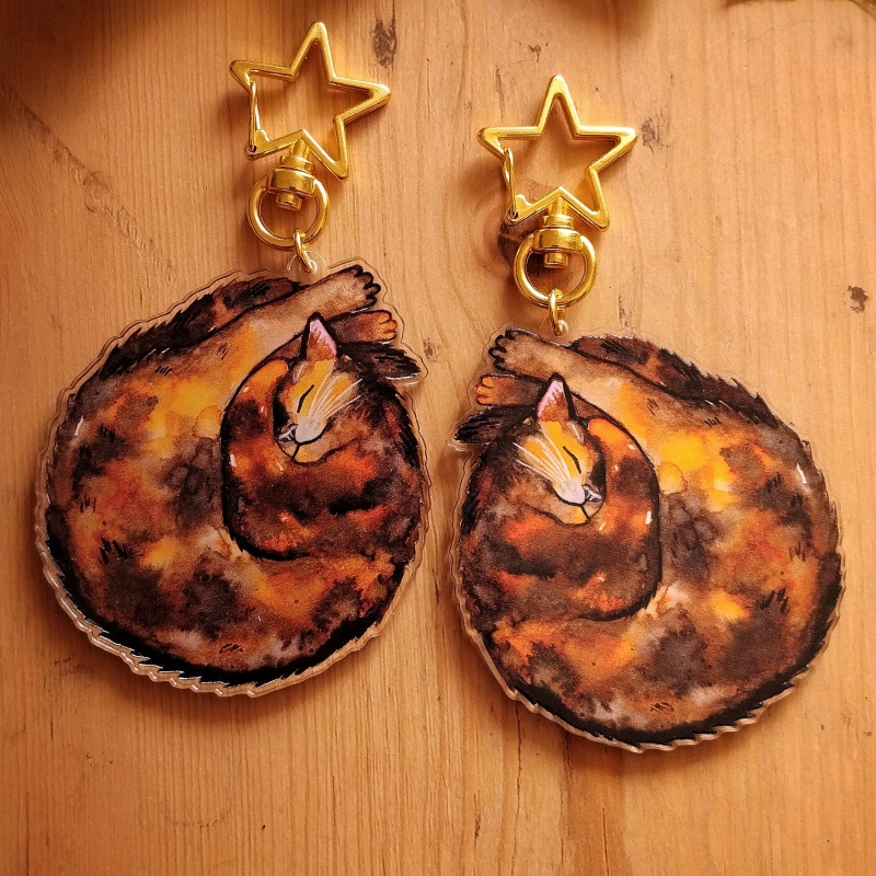 Cat Acrylic Keychain Grey Tabb - Tortoiseshell Bag Acrylic avaliação e preço