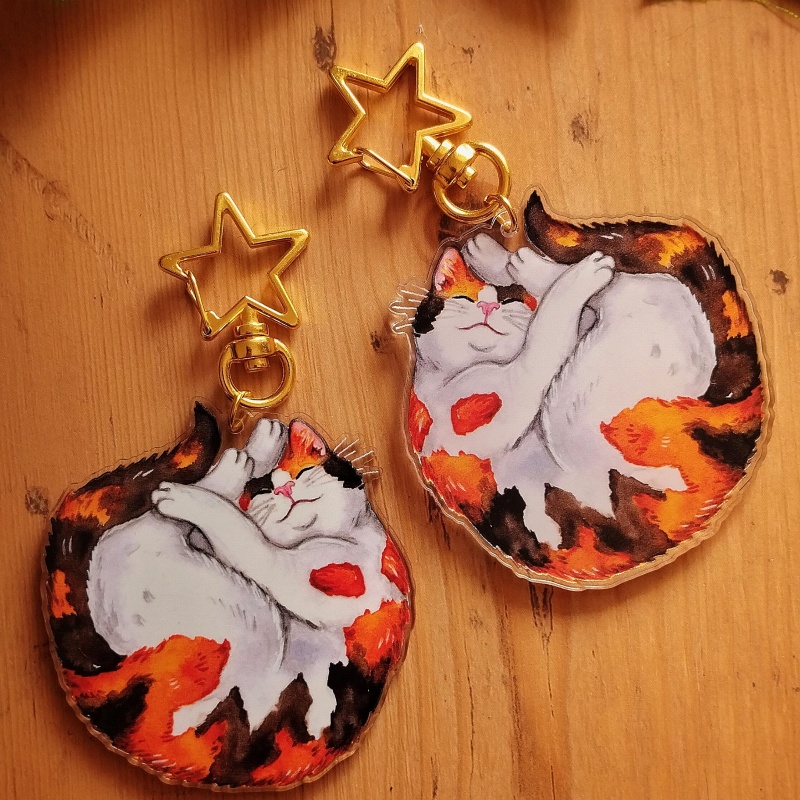 Cat Acrylic Keychain Grey Tabb - Tortoiseshell Bag Acrylic avaliação e preço