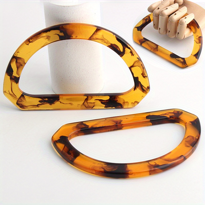 2PCS D-shaped acrylic tortoise - Tortoiseshell Bag Acrylic avaliação e preço