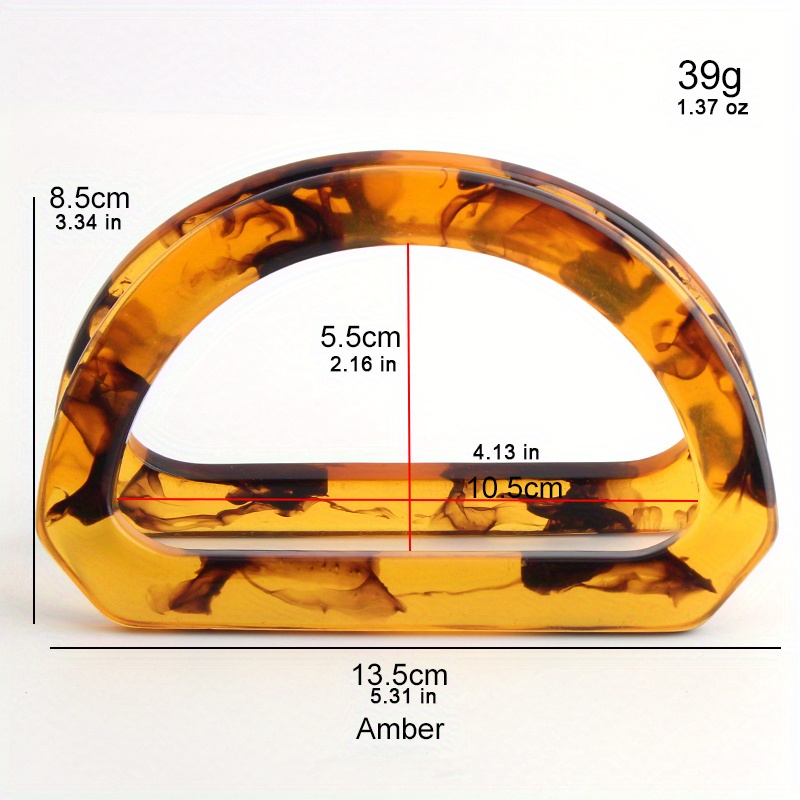 2PCS D-shaped acrylic tortoise - Tortoiseshell Bag Acrylic avaliação e preço
