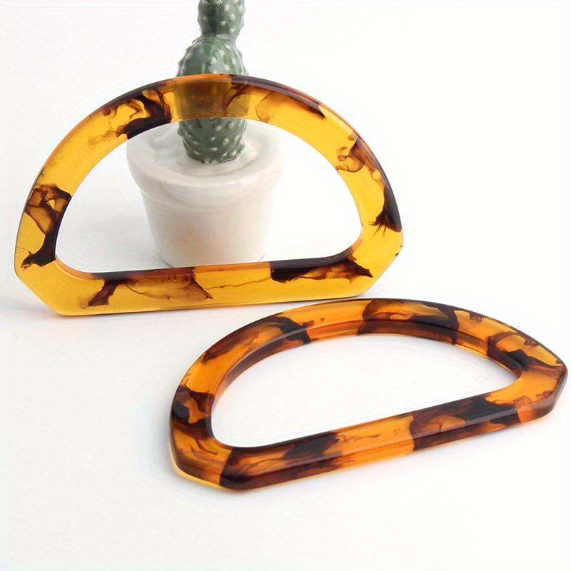 2PCS D-shaped acrylic tortoise - Tortoiseshell Bag Acrylic avaliação e preço