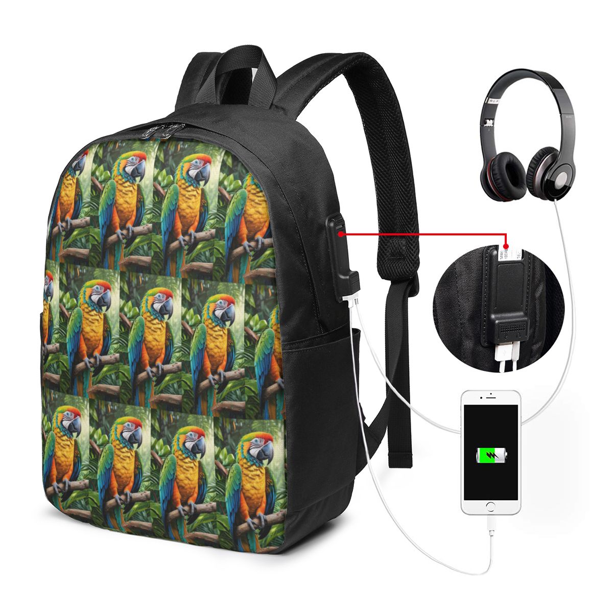 Cute Macaw Parrots Backpack Tr - Women'S Bag avaliação e preço