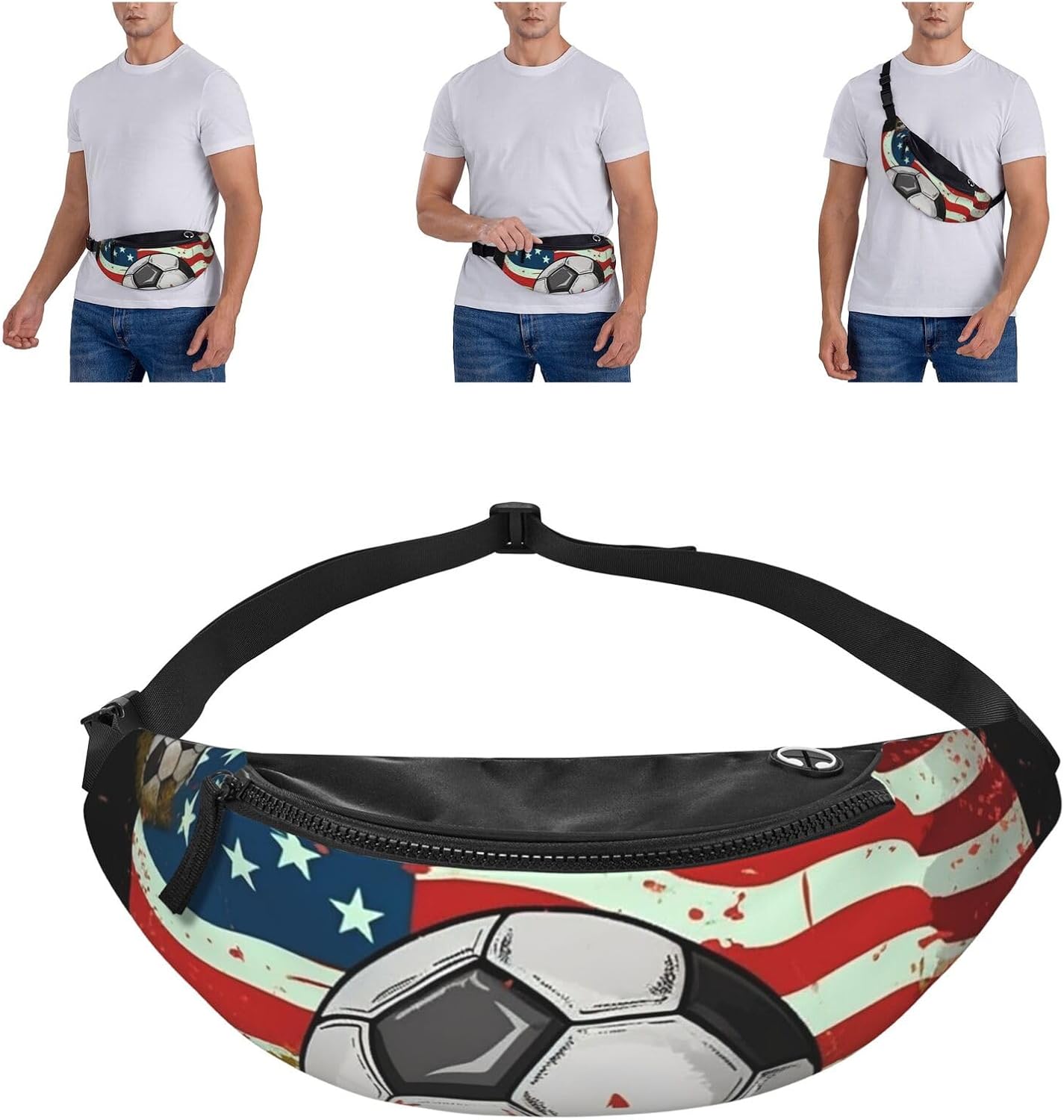 Soccer USA American Flag Fanny - Women Bags Usa avaliação e preço